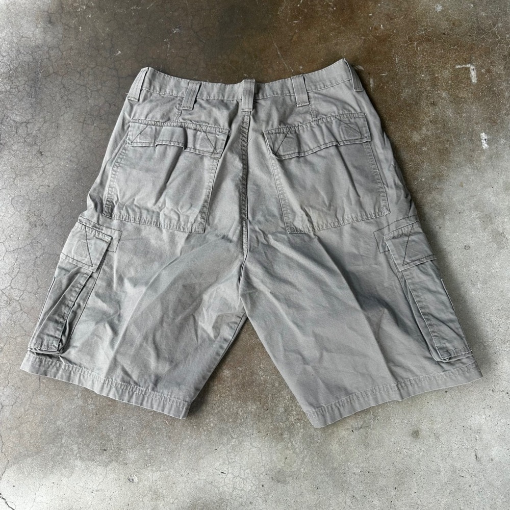 Wrangler Cargo Shorts Mens 34 Grey Excellent Ripstop Cotton 60CEWML